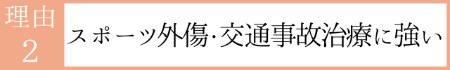 スポーツ外傷、交通事故治療